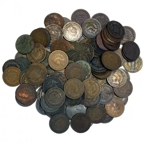 1880s - 1909 United States 1 Cent Indian Head Penny 100pc Lot-Low grade AG-VG