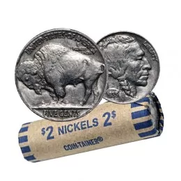 1935 United States 5 Cent Indian Head (Buffalo) Nickel Coin Roll (Good-Fine) 1935 United States 5 Cent Indian Head (Buffalo) Nickel Coin Roll (Good-Fine)