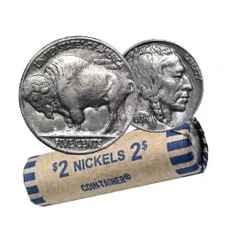 1936 United States 5 Cent Indian Head (Buffalo) Nickel Coin Roll (Good-Fine) 1936 United States 5 Cent Indian Head (Buffalo) Nickel Coin Roll (Good-Fine)