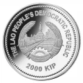2017 Laos 2000 KIP Year of the Rooster - 2 oz Fine Silver Coin
