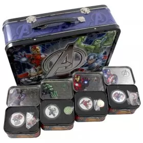 2014 Niue $2 Marvel Avengers 1 oz Proof Silver 4-Coin Set with Collector Tins & Case