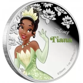 2016 Niue $2 Disney Princess: Tiana - 1 oz Fine Silver Coin