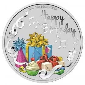 2018 Australian $1 Happy Birthday - 1 oz Fine Silver Coin 