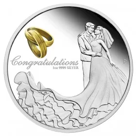 2017 Australian $1 Wedding Congratulations - 1 oz Fine Silver Coin
