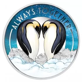 2018 Tuvalu 50-Cent Always Together: Penguins 1/2 oz Fine Silver Coin