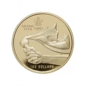 1987 Canada 14-karat Gold $100 Coin - XV Olympic Winter Games