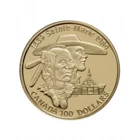 1989 Canada 14-karat Gold $100 Coin - Sainte-Marie Among the Hurons
