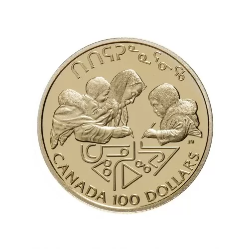 1990 Canada 14-karat Gold $100 Coin - International Literacy Year