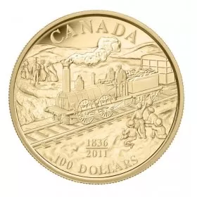 2011 Canada 14-karat Gold $100 Coin - 175th Anniversary of Canada's First Rail Road
