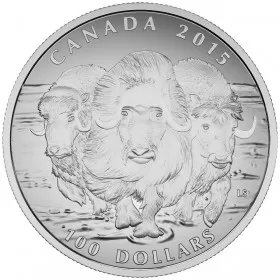 2015 Canadian $100 for $100 Muskox: Ancient Dweller of the High Arctic Fine Silver Coin