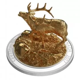 2017 Canadian $100 Sculpture of Majestic Canadian Animals: Elk - 10 oz Fine Silver Coin