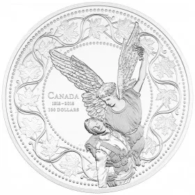 2018 Canadian $100 The Angel of Victory: 100th Anniversary of the First World War Armistice - 10 oz Fine Silver Coin