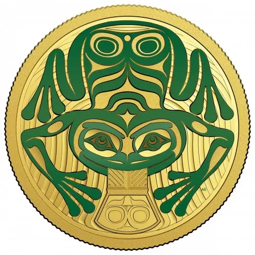 2018 Canadian $100 Frog Reveals a Gift - 14-karat Gold Coin