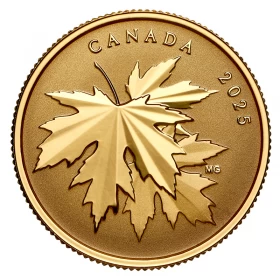 2025 Canada $100 Gleaming Maple Leaves - 1/4 oz Pure Gold Coin