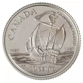 1997 Sterling Silver 10 Cent Coin - 500th Anniversary of Caboto's First Transatlantic Voyage-coin may be tarnished