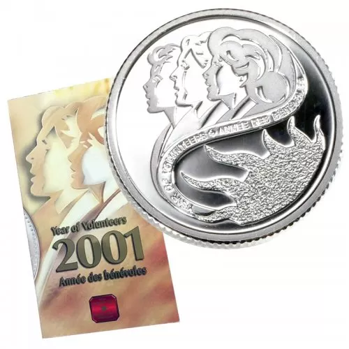 2001 Canada 10-Cent Year of Volunteers/Marching Mothers Proof Sterling Silver Coin 