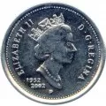 2002-P (1952-) Canadian 10-Cent Bluenose Schooner/Queen's Jubilee Dime Coin (Brilliant Uncirculated)