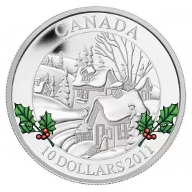 2011 Canadian $10 Wintertown 1/2 oz Fine Silver Coin