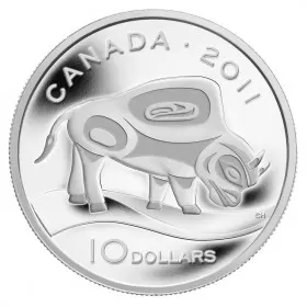 2011 Canadian $10 Legendary Nature: Wood Bison Proof Fine Silver Coin