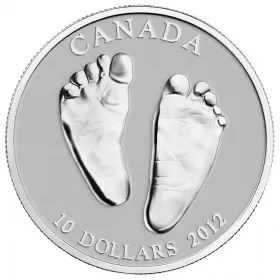 2012 Canadian $10 Welcome to the World, Baby Feet 1/2 oz Fine Silver Coin