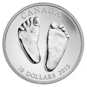 2013 Canadian $10 Welcome to the World, Baby Feet 1/2 oz Fine Silver Coin