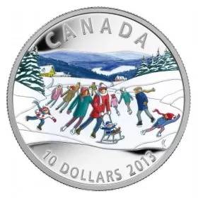 2013 Canadian $10 Winter Scene - 1/2 oz Fine Silver Hologram Coin