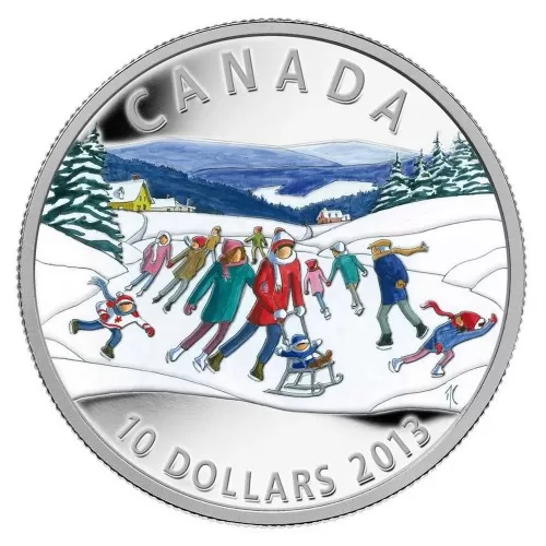 2013 Canadian $10 Winter Scene - 1/2 oz Fine Silver Hologram Coin