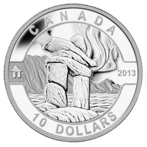 2013 Canadian $10 O Canada Series: Inukshuk - 1/2 oz Fine Silver Coin