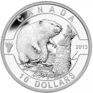 2013 Canadian $10 O Canada Series: The Beaver - 1/2 oz Fine Silver Coin - No COA