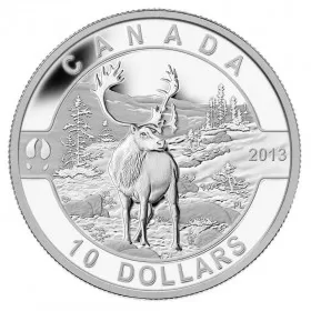 2013 Canadian $10 O Canada Series: The Caribou - 1/2 oz Fine Silver Coin