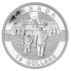 2013 Canadian $10 O Canada Series: Hockey - 1/2 oz Fine Silver Coin - No COA -Turnished