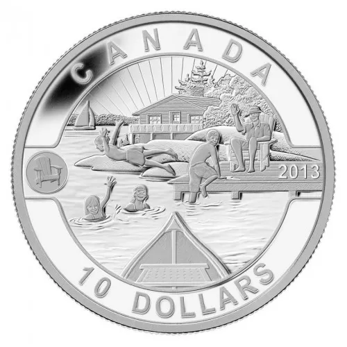 2013 Canadian $10 O Canada Series: Canadian Summer Fun - 1/2 oz Fine Silver Coin