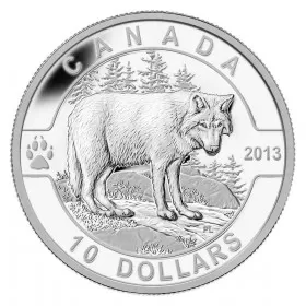 2013 Canadian $10 O Canada Series: The Wolf - 1/2 oz Fine Silver Coin