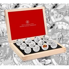 2013 Canadian $10 O Canada Series, with Display Case - 1/2 oz Fine Silver 12-Coin Set