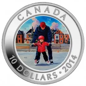 2014 Canadian $10 Learning to Skate - 1/2 oz Fine Silver Coin