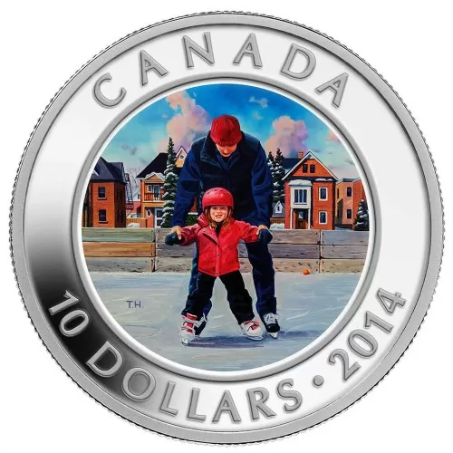 2014 Canadian $10 Learning to Skate - 1/2 oz Fine Silver Coin