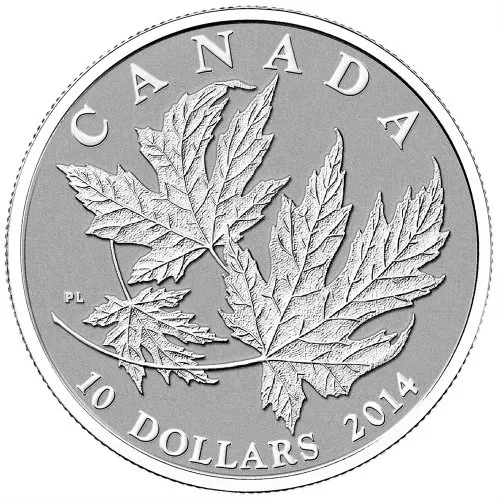 2014 Canadian $10 Silver Maple Leaves - 1/2 oz Fine Silver Coin