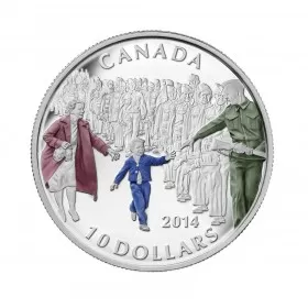 2014 Canadian $10 Wait for Me, Daddy - 1/2 oz Fine Silver Coloured Coin