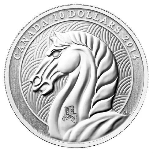 2014 Canadian $10 Year of the Horse - 1/2 oz Fine Silver Coin