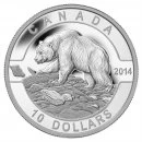 2014 Canadian $10 O Canada Series: Grizzly Bear - 1/2 oz Fine Silver Coin