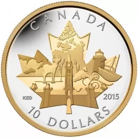 2015 Canadian $10 Celebrating Canada - 1/2 oz Fine Silver Coin