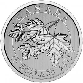 2015 Canadian $10 Maple Leaf 1/2 oz Fine Silver Coin