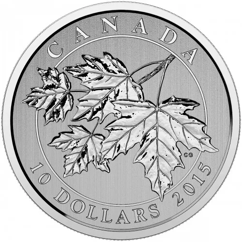 2015 Canadian $10 Maple Leaf 1/2 oz Fine Silver Coin