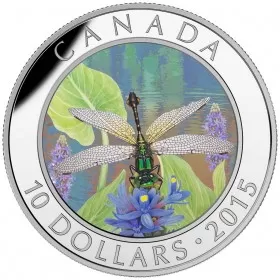 2015 Canadian $10 Dragonfly: Pygmy Snaketail - 1/2 oz Fine Silver Hologram Coin