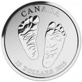 2015 Canadian $10 Welcome to the World, Baby Feet 1/2 oz Fine Silver Coin