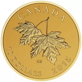 2015 Canadian $10 Maple Leaves with Queen Elizabeth II Effigy from 1990 - Pure Gold Coin