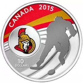2015 Canadian $10 Canadian Hockey: Ottawa Senators - 1/2 oz Fine Silver Coin