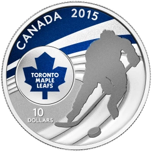 2015 Canadian $10 Canadian Hockey: Toronto Maple Leafs - 1/2 oz Fine Silver Coin - No Beauty Box