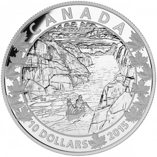 2015 Canadian $10 Canoe Across Canada: Exquisite Ending - 1/2 oz Fine Silver Coin - Coin In Capsule - COA Only