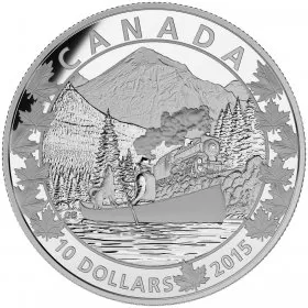 2015 Canadian $10 Canoe Across Canada: Magnificent Mountains - 1/2 oz Fine Silver Coin - Coin in Capsule and COA only